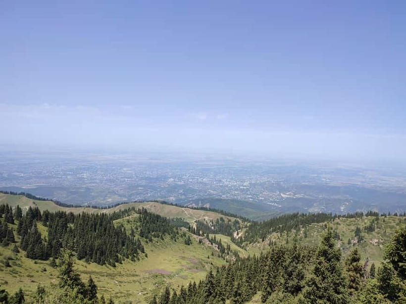 Almaty: Hiking to the High Mountain Pasture Kok Zhailau - A forest walk with Almaty below